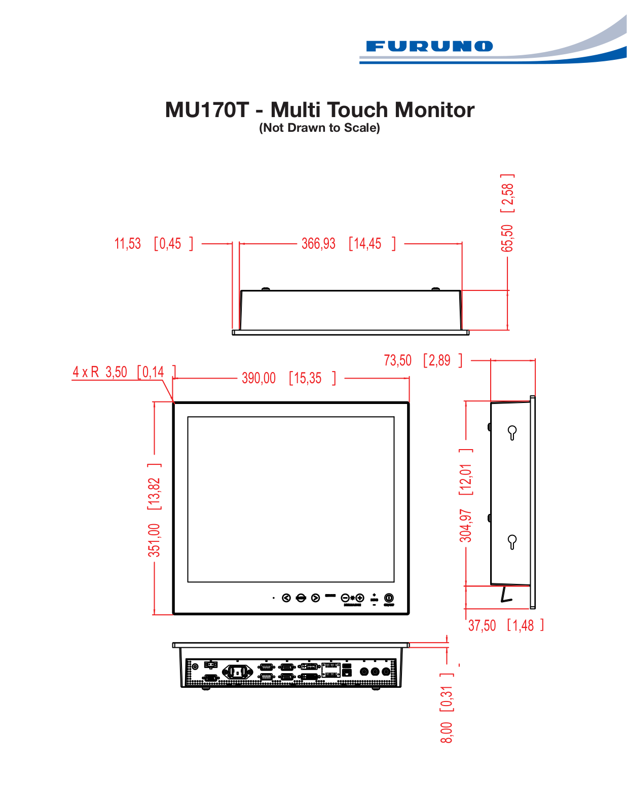 Furuno MU170T Dimensional Drawings