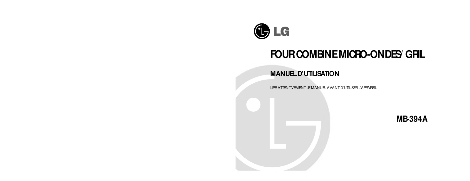 LG MB-394A User Manual