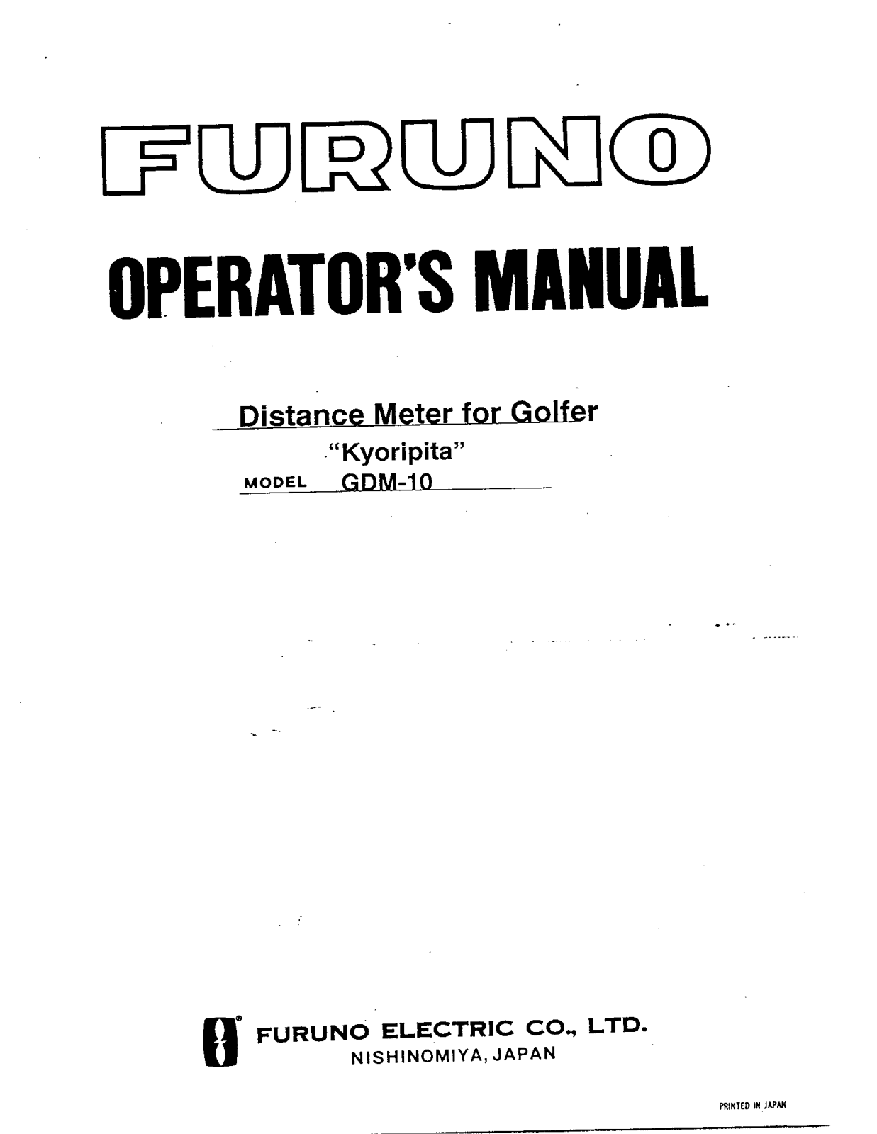 Furuno USA 9ZWGDM10A Users Manual