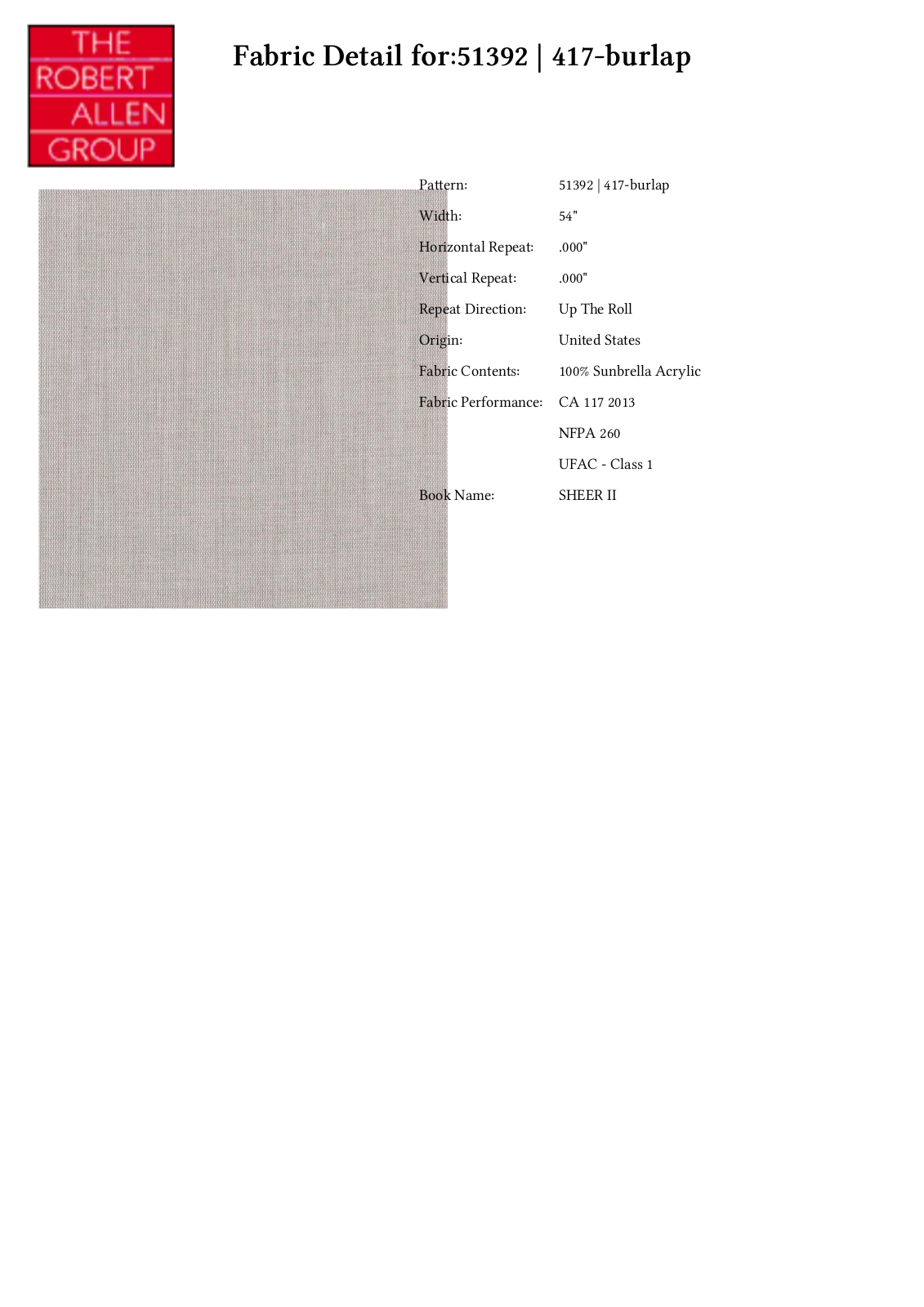 Duralee CRAL4258 Specifications - ManualMachine.com