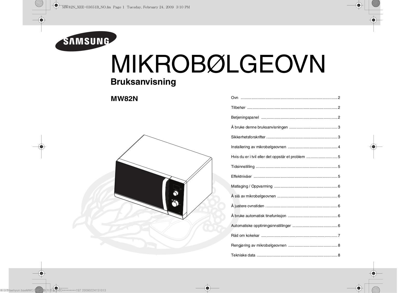 Samsung MW82N User Manual