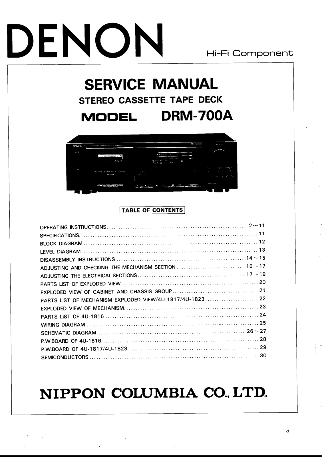 Denon DRM-700A Service Manual