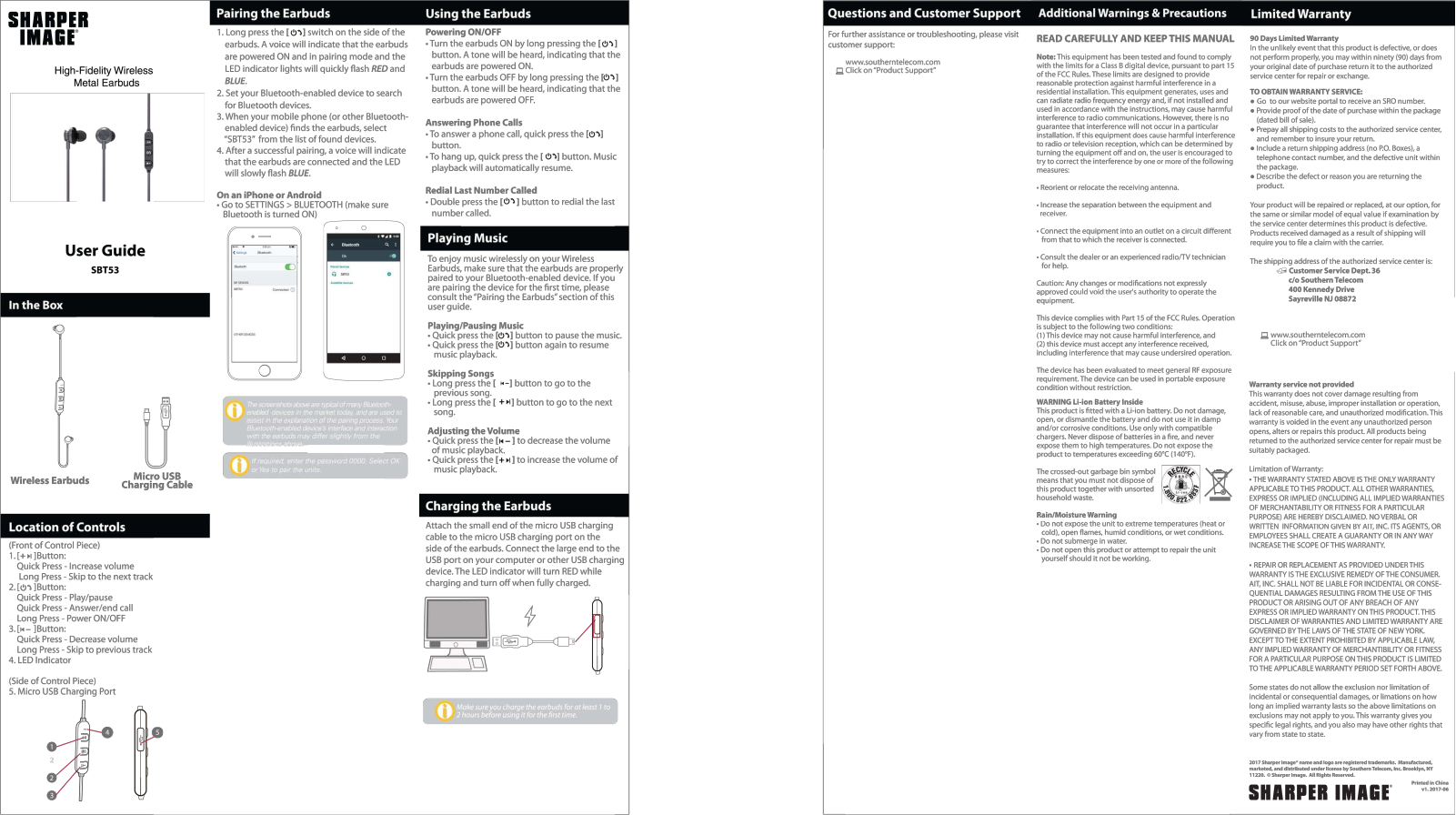 Sharper image SBT53 User Manual