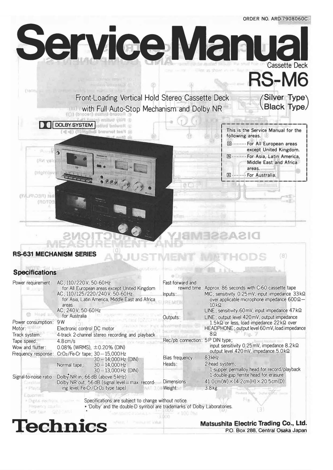 Technics RS-M-6 Service Manual