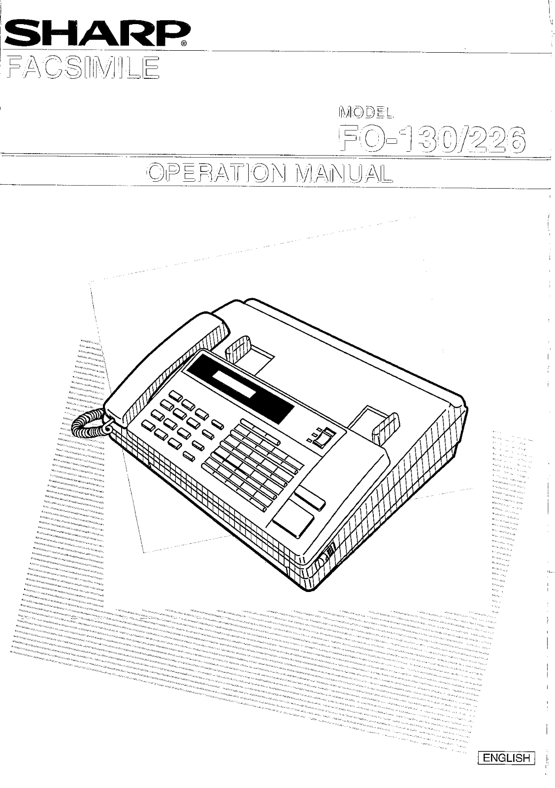 Sharp FO-130, FO-226 Operating Manual