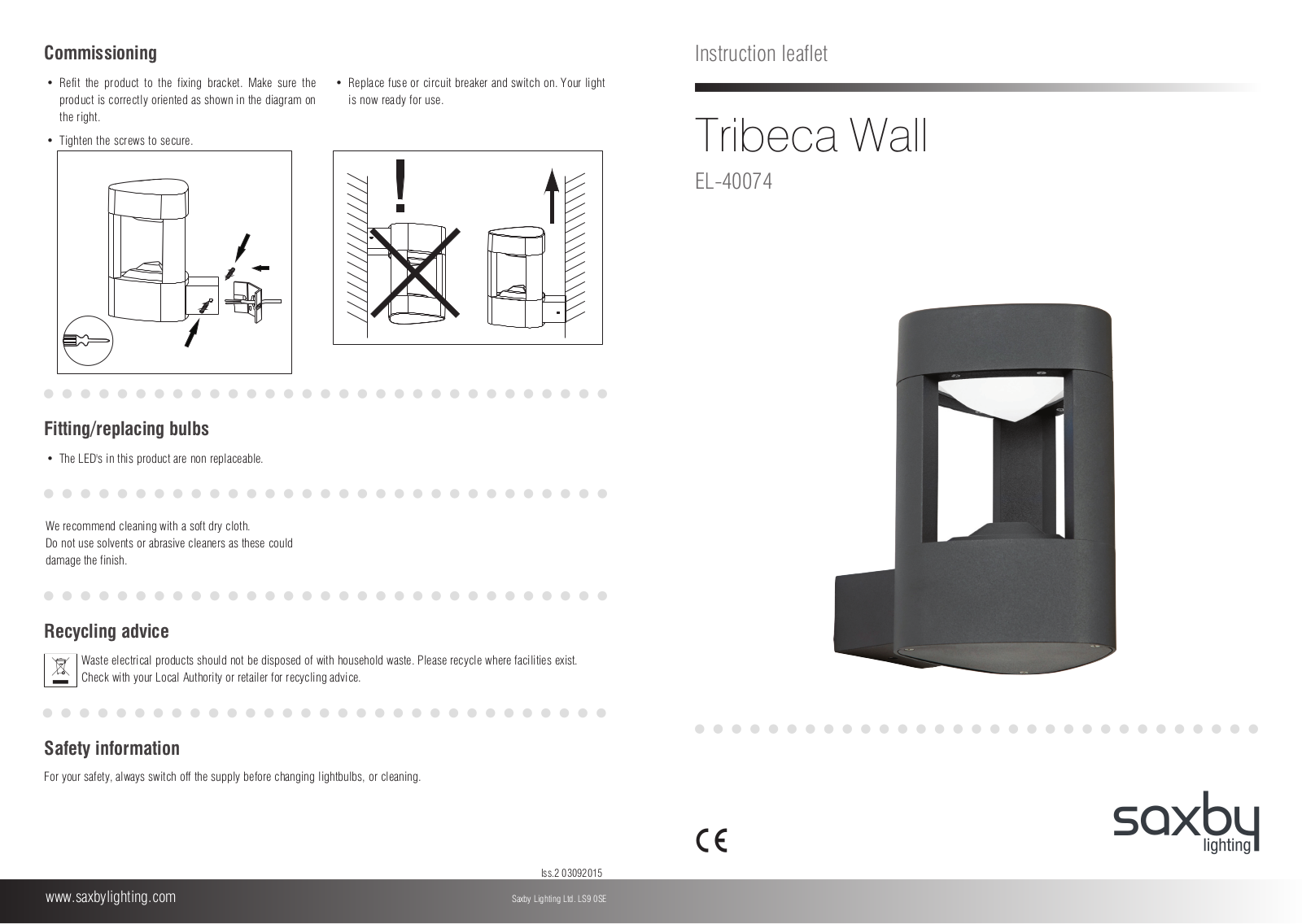 Endon Lighting EL-40074 Installation Instructions - ManualMachine.com