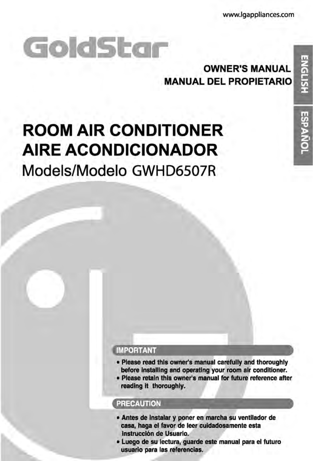 Lg Gwhd6507r, Gwhd6507r Owner's Manual