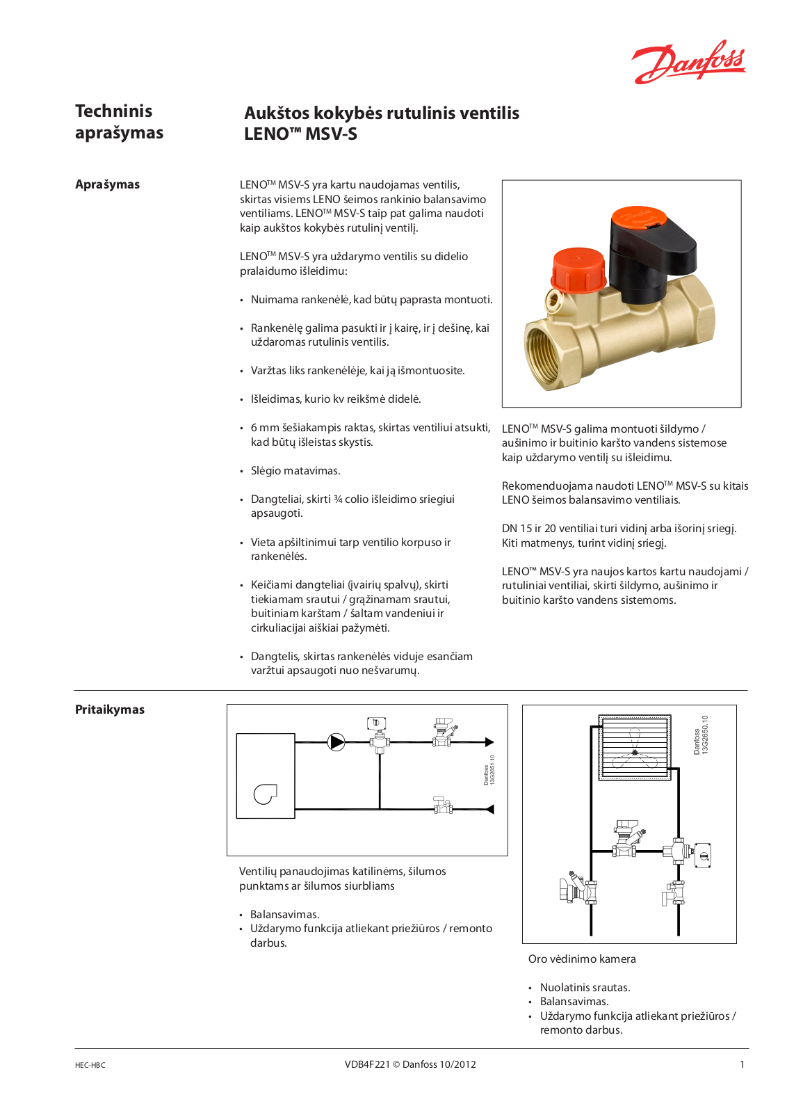 Danfoss LENO MSV-S Data sheet