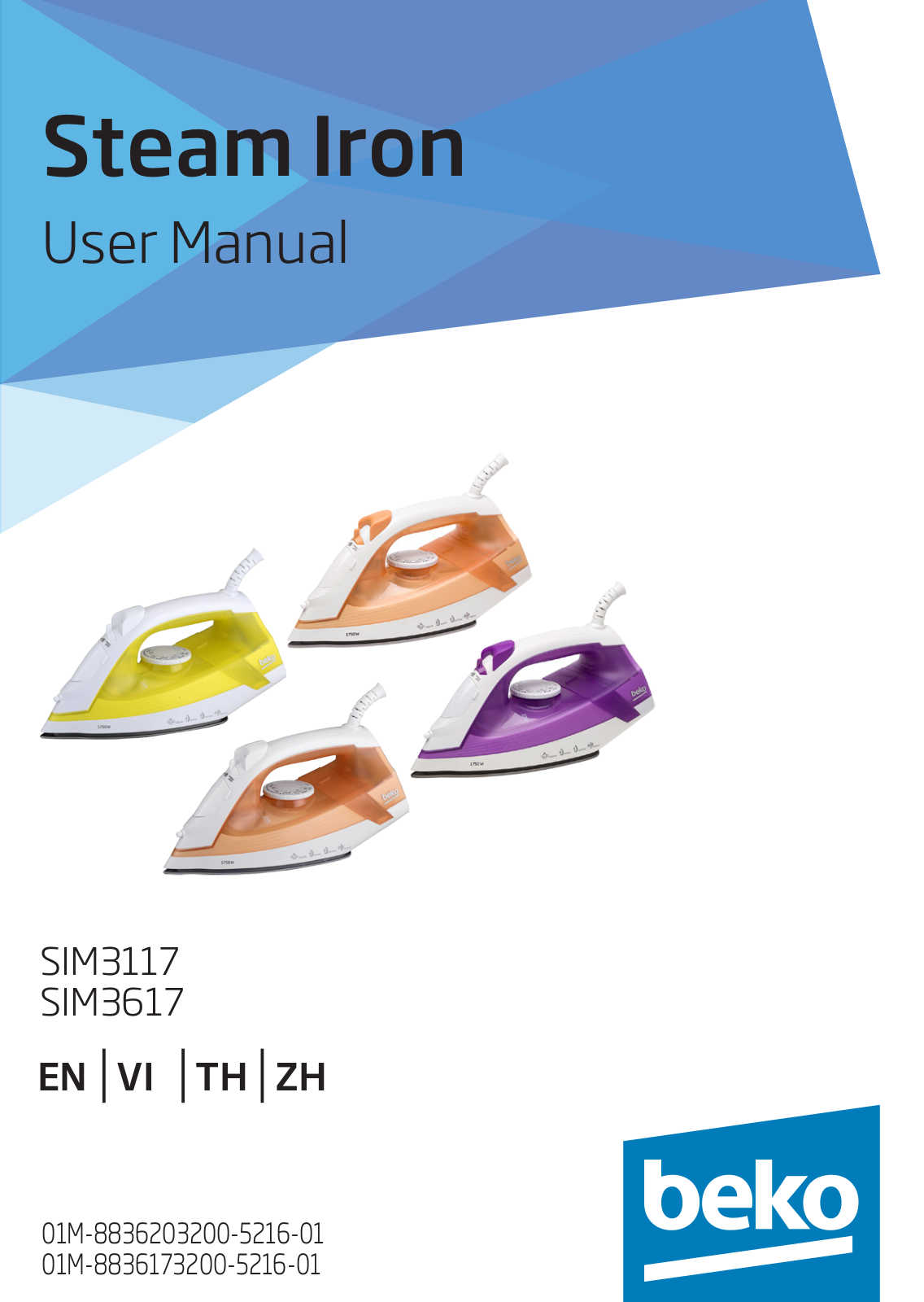 Beko SIM3617, SIM3117 User manual