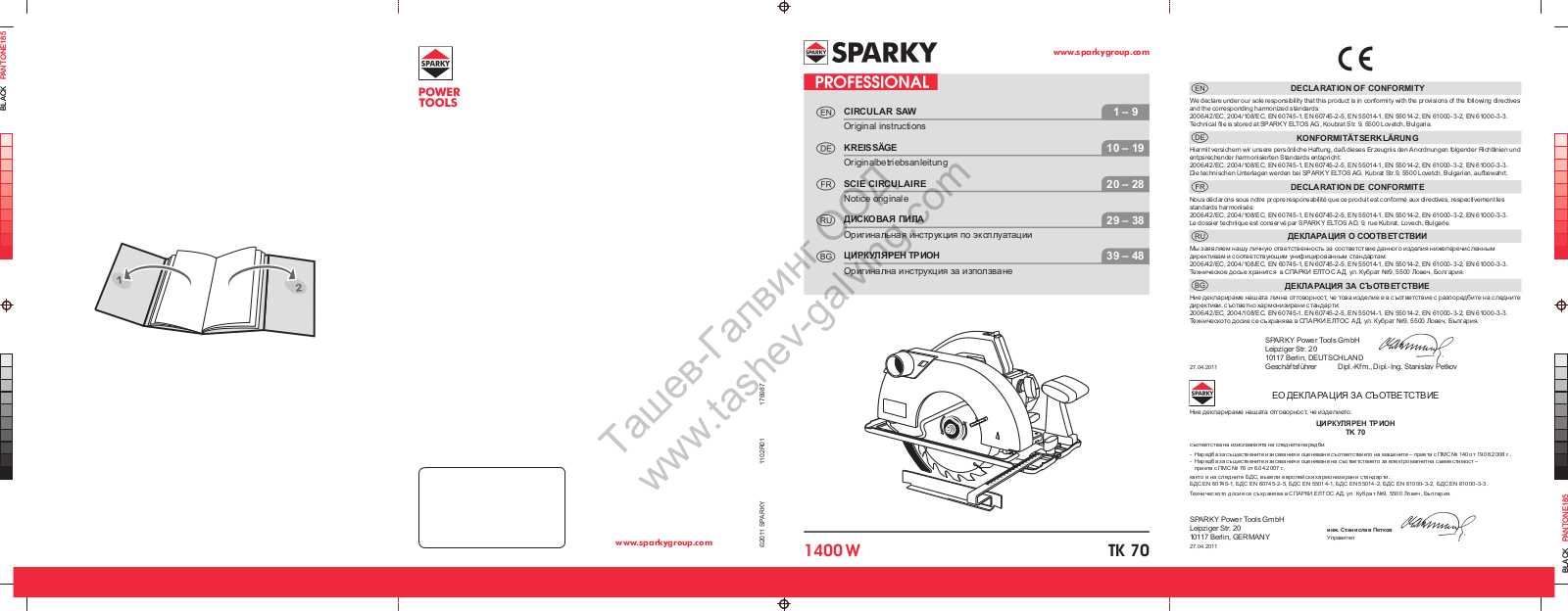 Sparky Group TK 70, TK 50 Original Instructions Manual