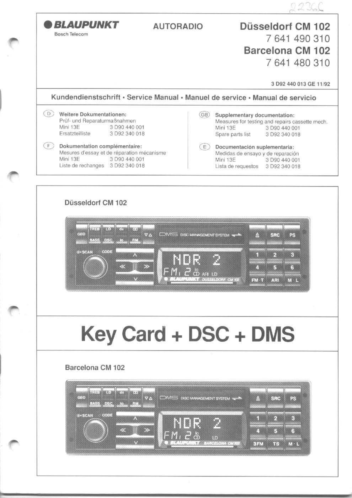 Blaupunkt CM102 Service Manual