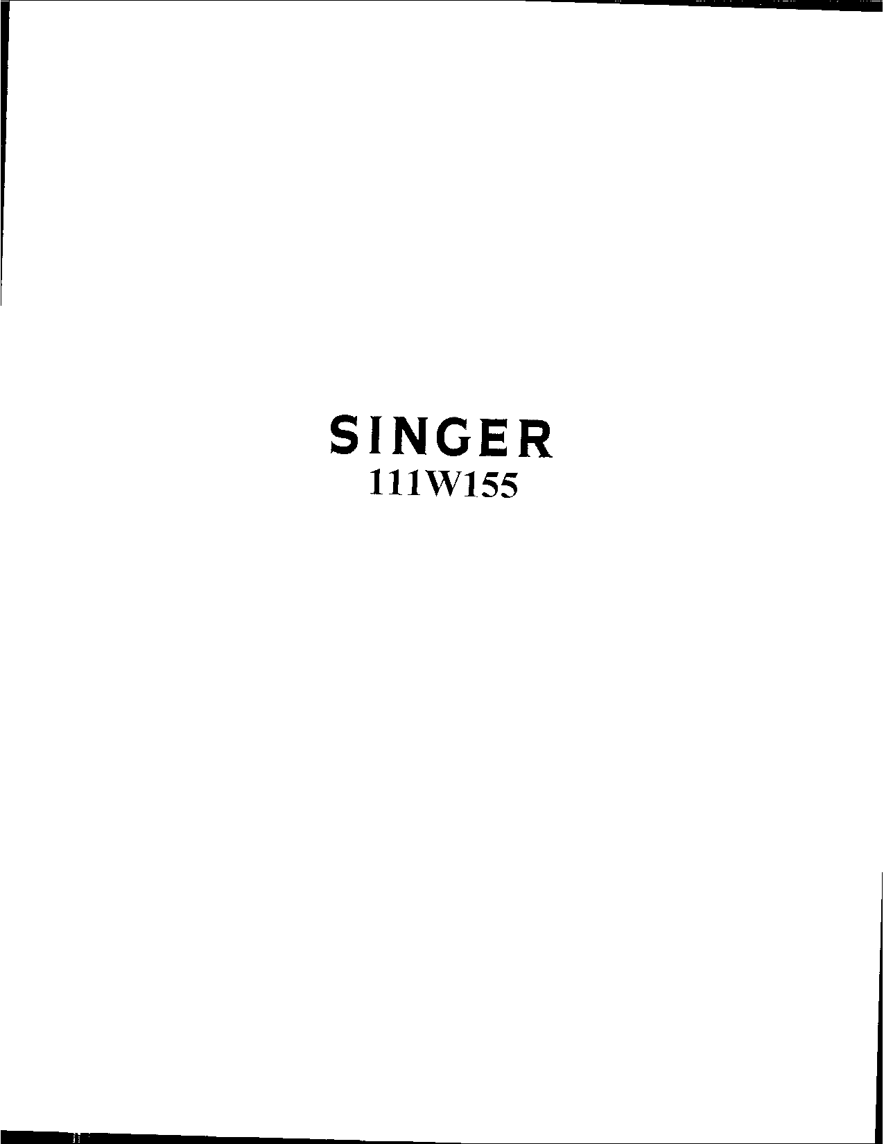 Singer 111W155 User Manual