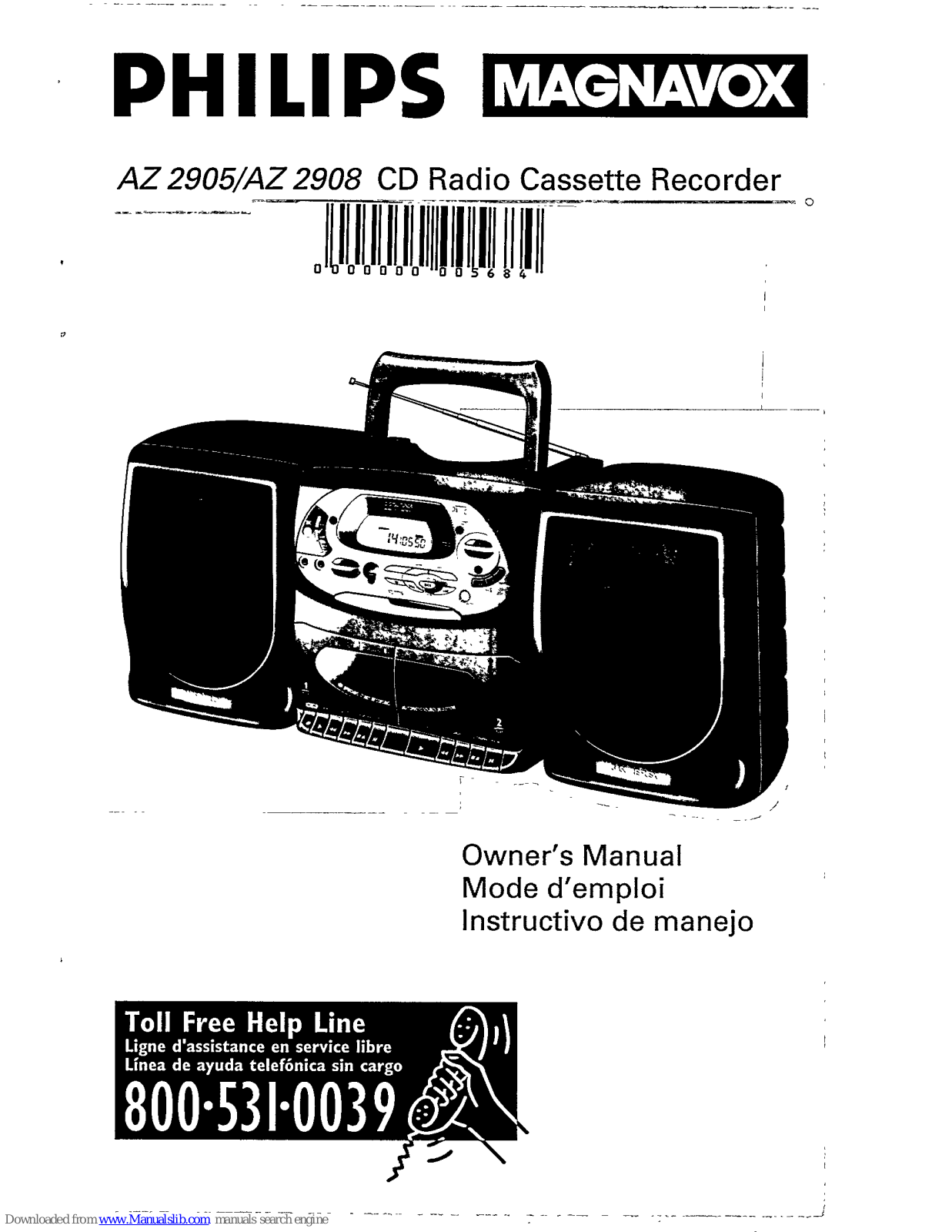 Philips/Magnavox AZ2905/17, AZ2905, AZ2908, AZ2908/01 Owner's Manual