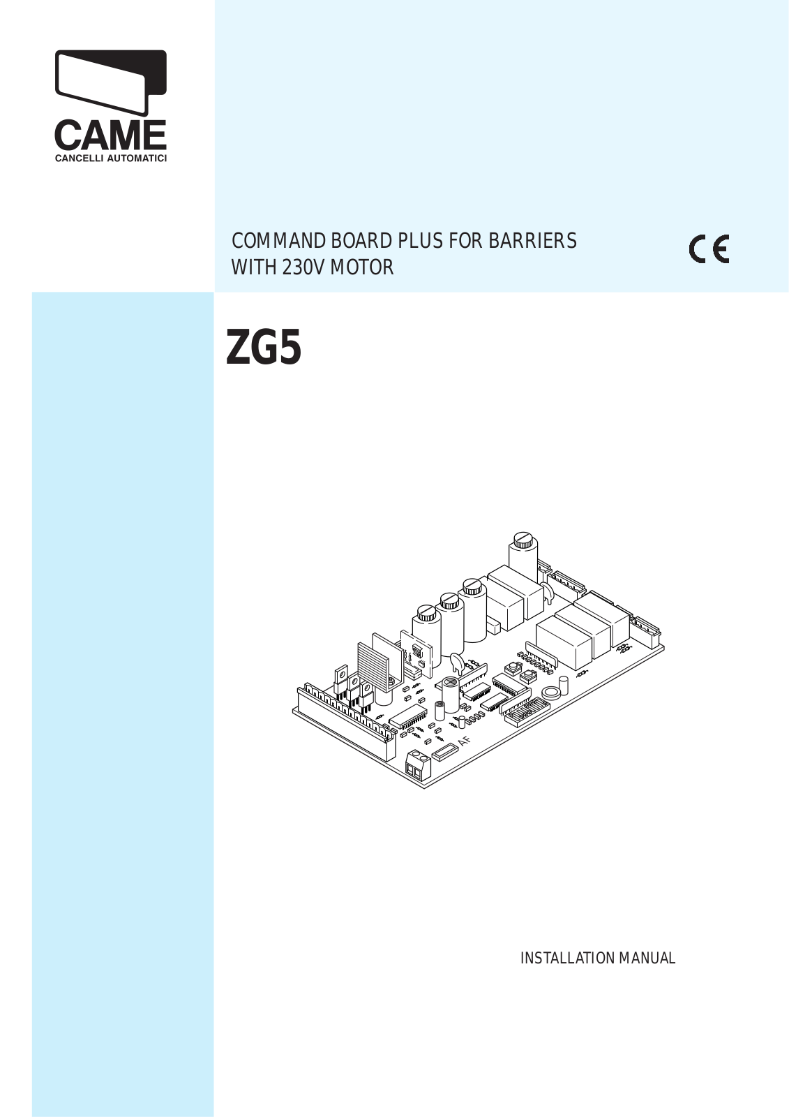 CAME ZG5 User Manual