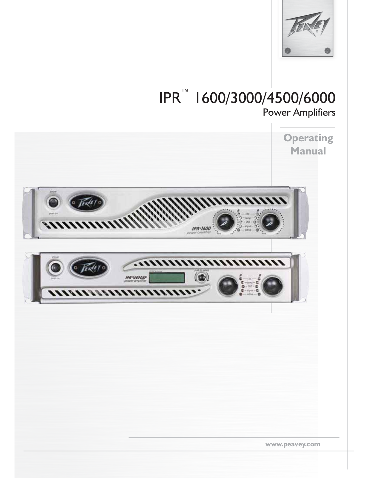 Peavey IPR 1600, IPR 3000, IPR 4500, IPR 6000 User Manual