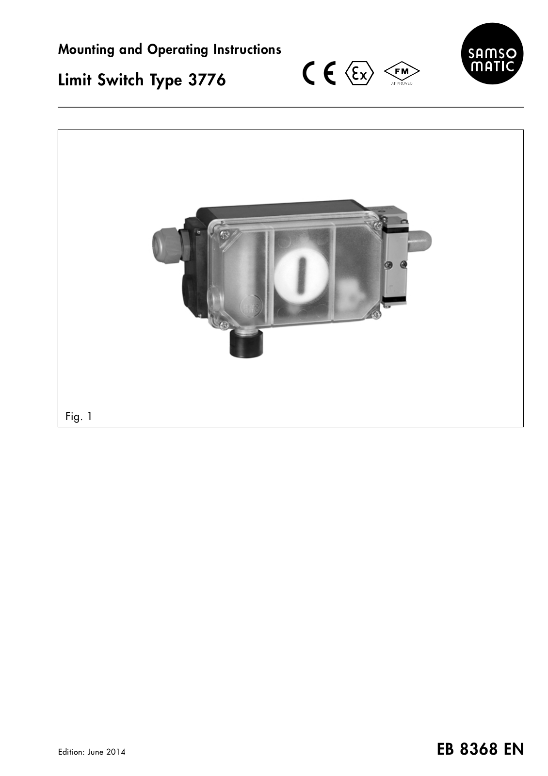 Samsomatic 3776 series Mounting And Operating Instructions