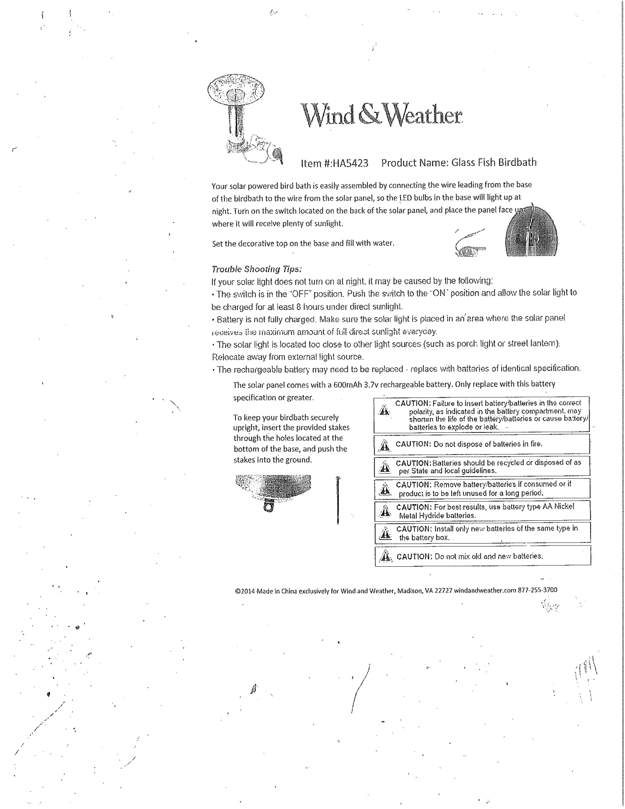 Wind & Weather WIWE1696 Installation & Assembly - ManualMachine.com