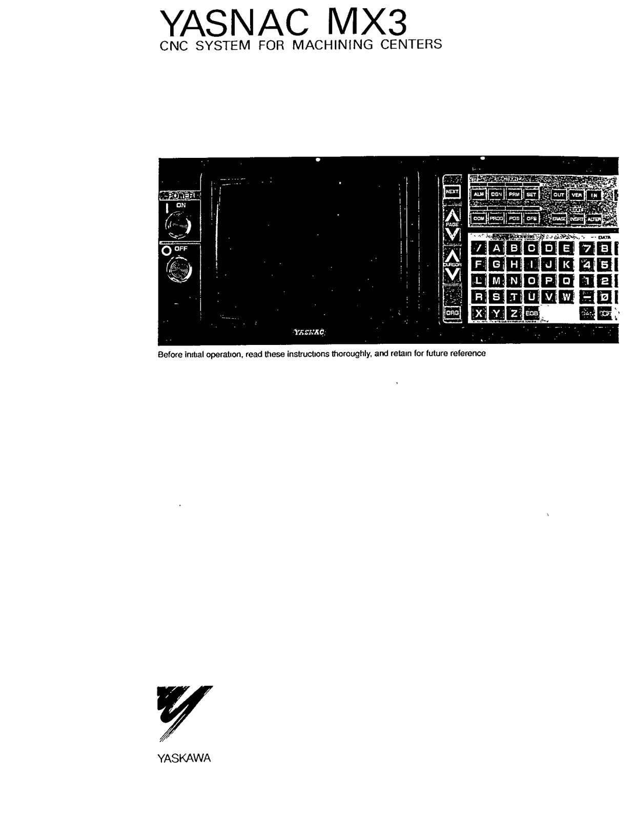 YASNAC MX3 User Manual