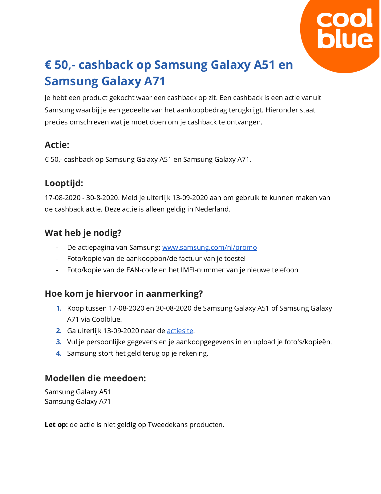 Samsung Galaxy A51 Blauw User manual