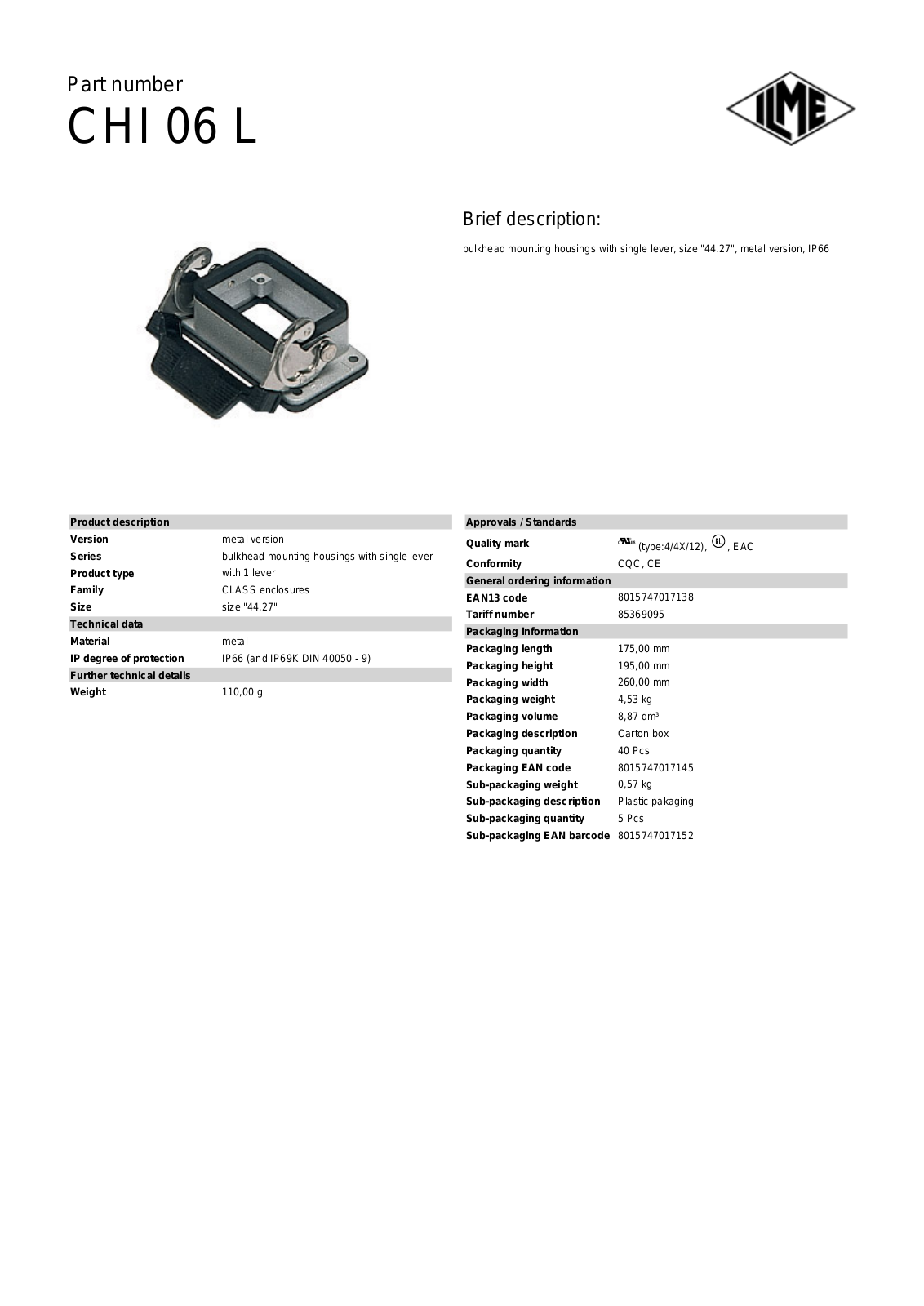 ILME CHI-06L Data Sheet