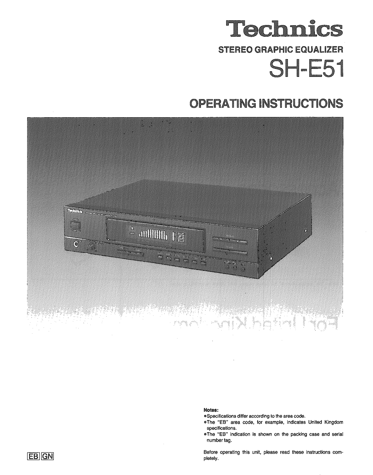 Technics SHE-51 Owners manual