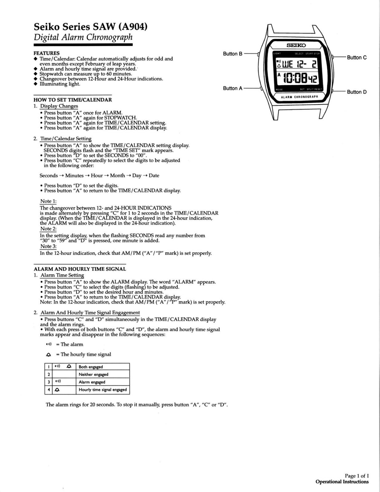 Seiko SAW User Manual