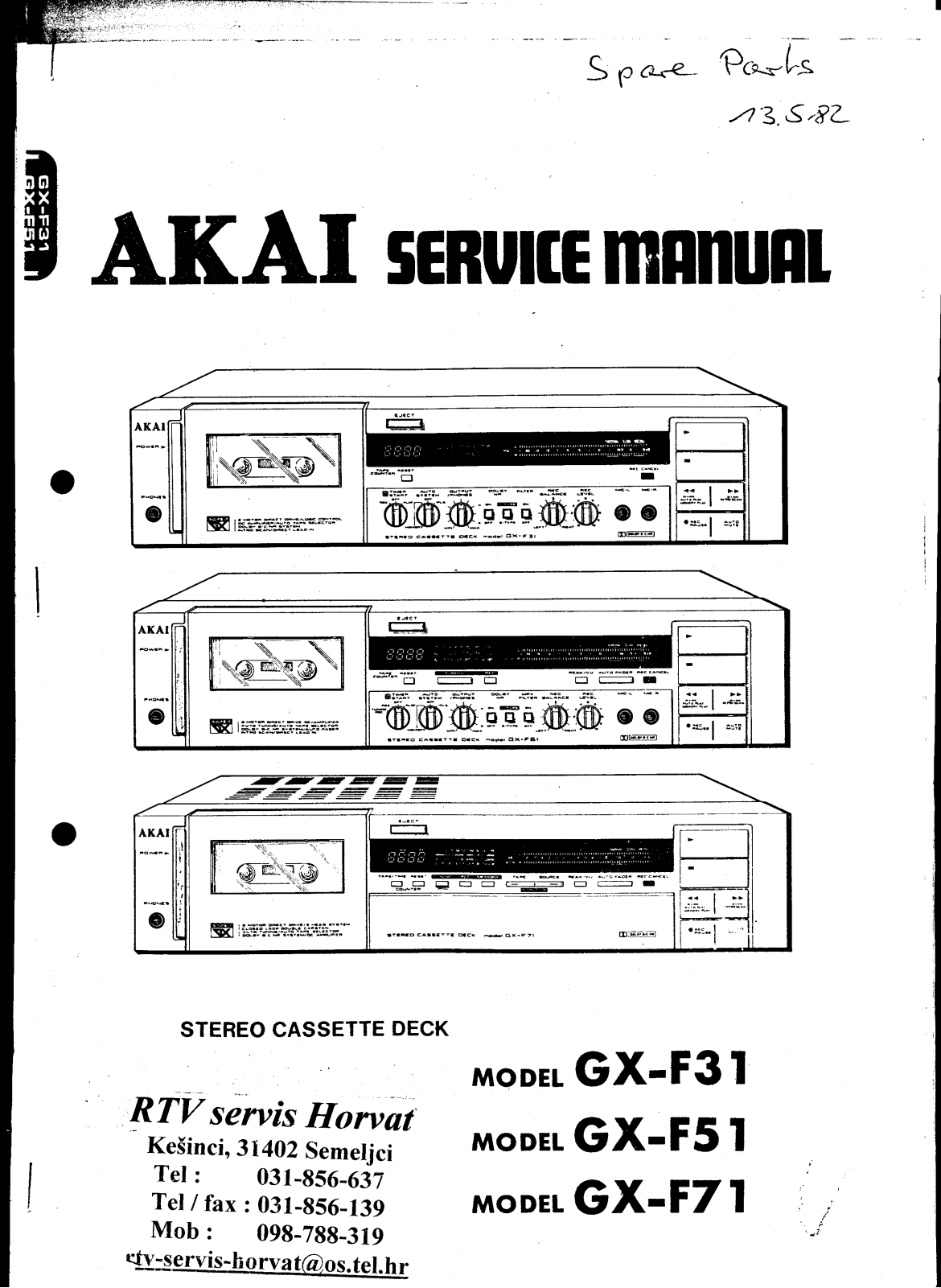 Akai GXF-51 Service manual