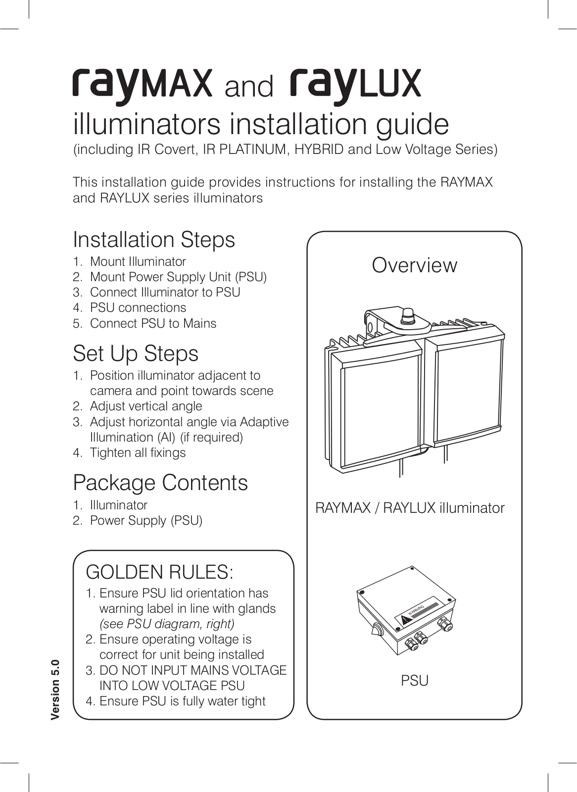 Raytec RAYMAX 300 PLATINUM User Manual