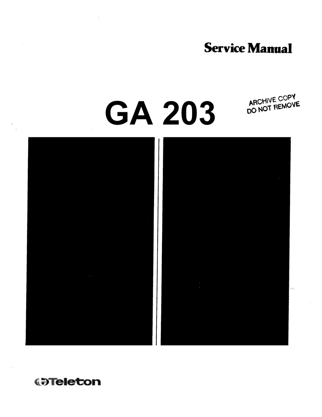 Teleton GA-203 Service Manual