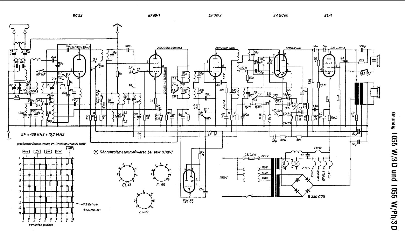 Grundig 1055-W-3-D Schematic