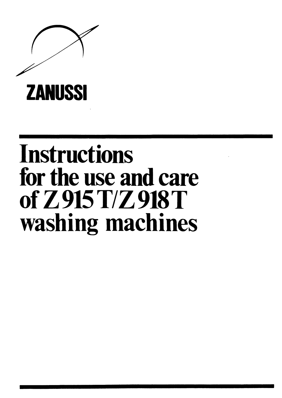 Zanussi Z915T, Z918T User Manual