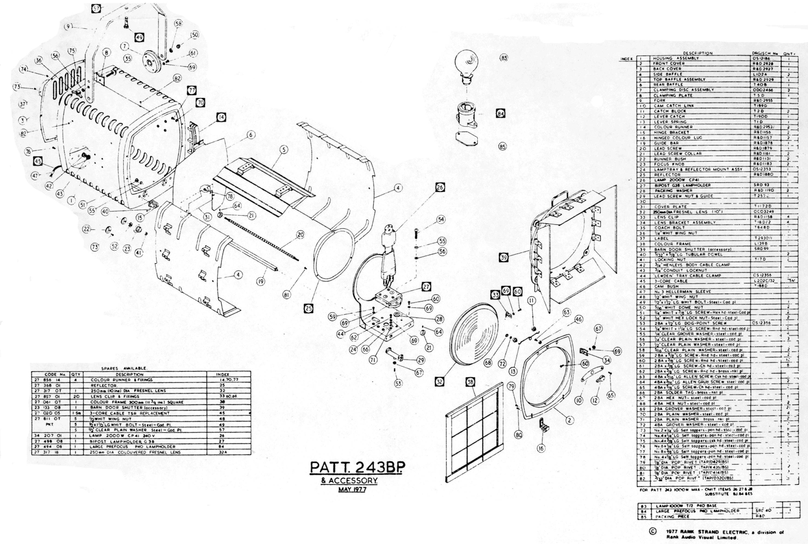 Strand Pattern 243 Fresnel Exploded Diagram - ManualMachine.com