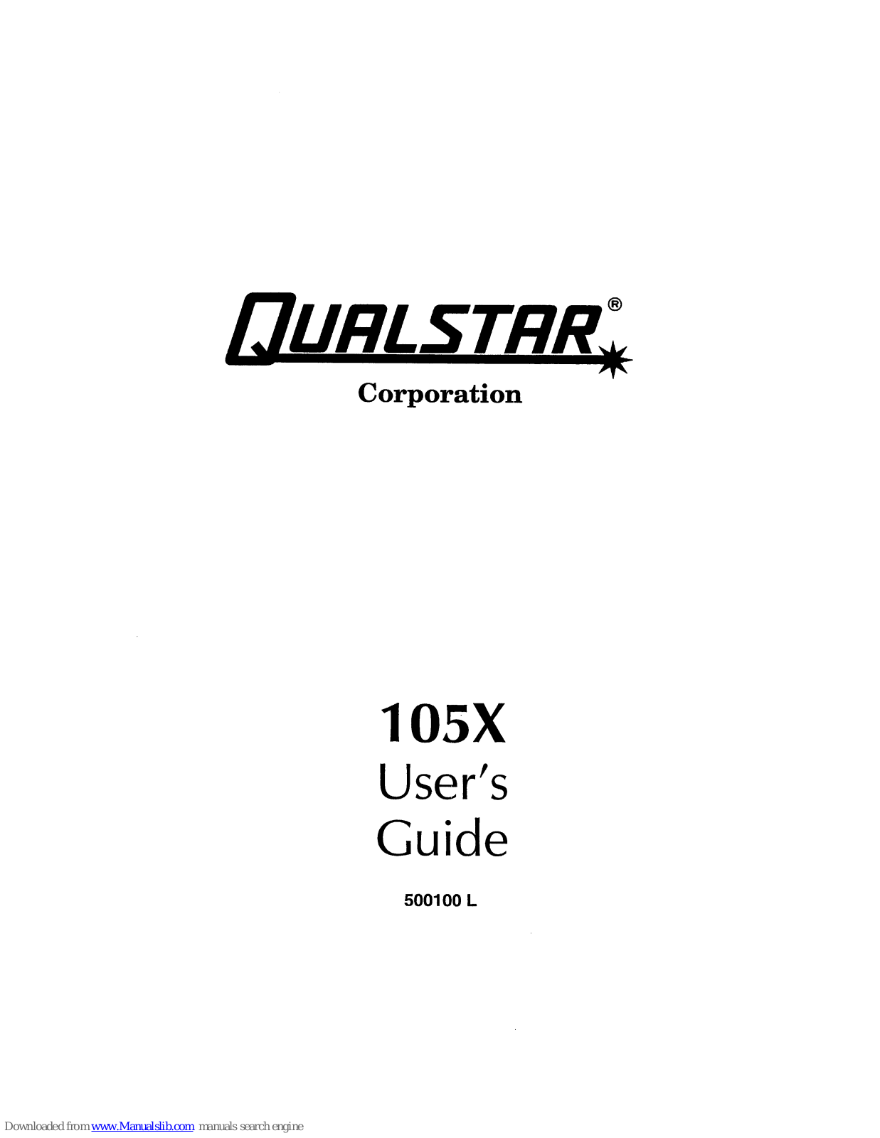 Qualstar 105X User Manual