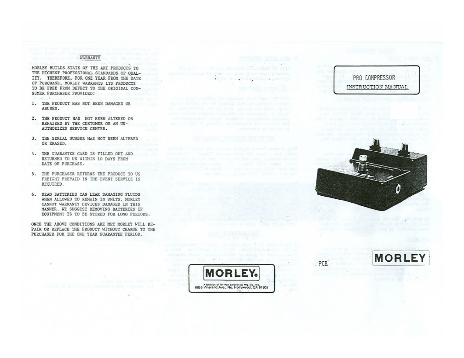 Morley Pedals PCB1 User Manual