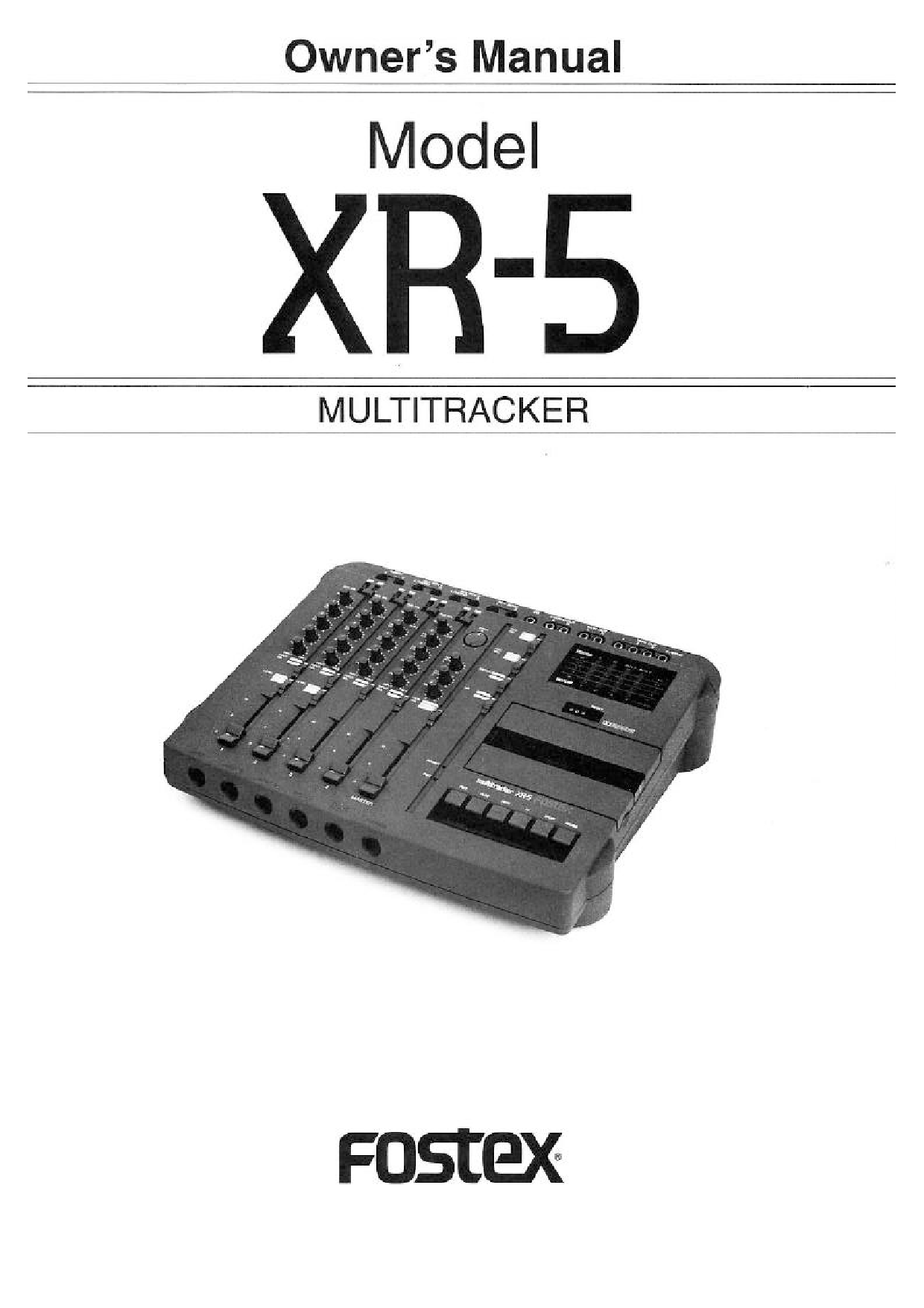 Fostex XR-5 User Manual