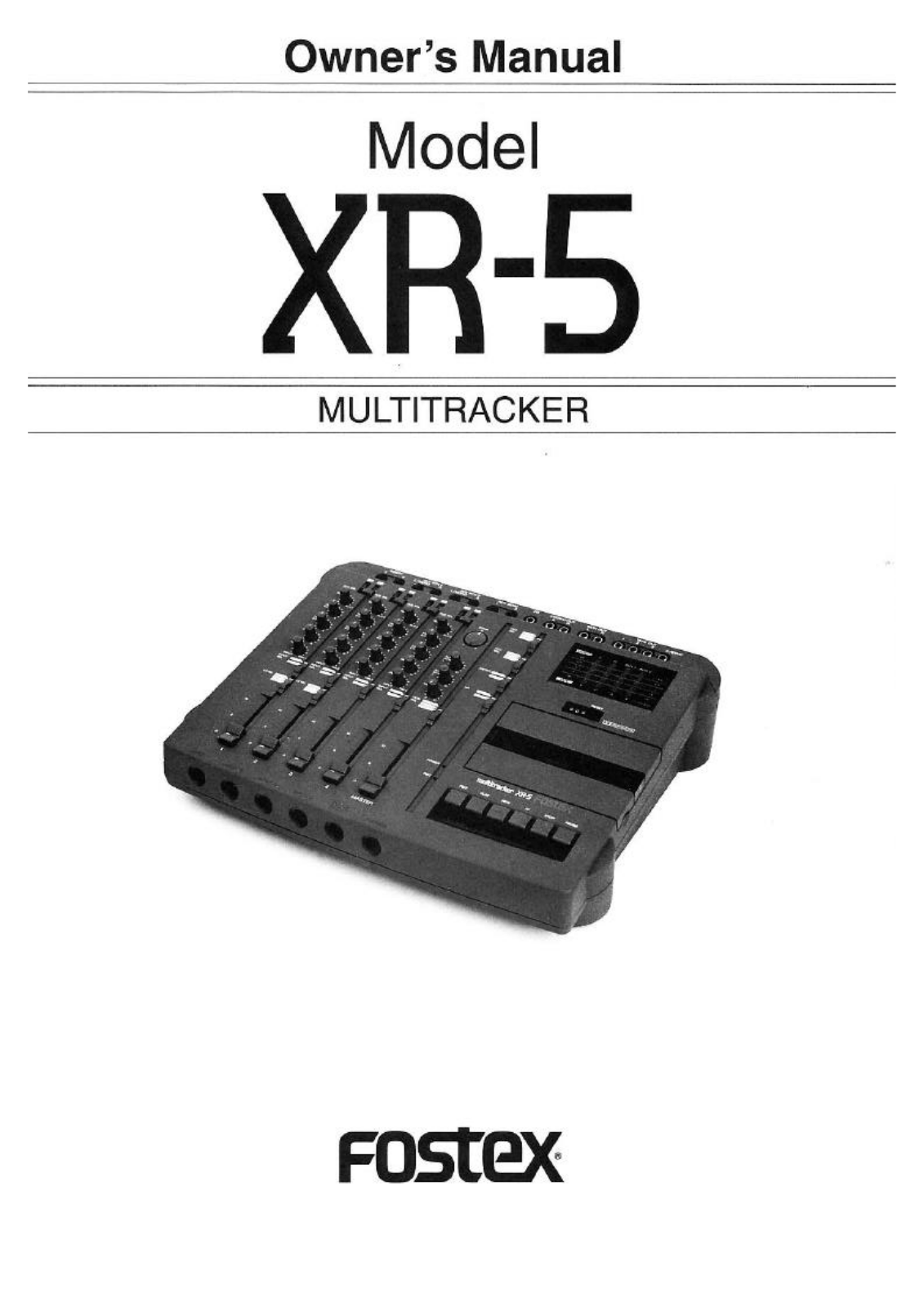 Fostex XR-5 User Manual