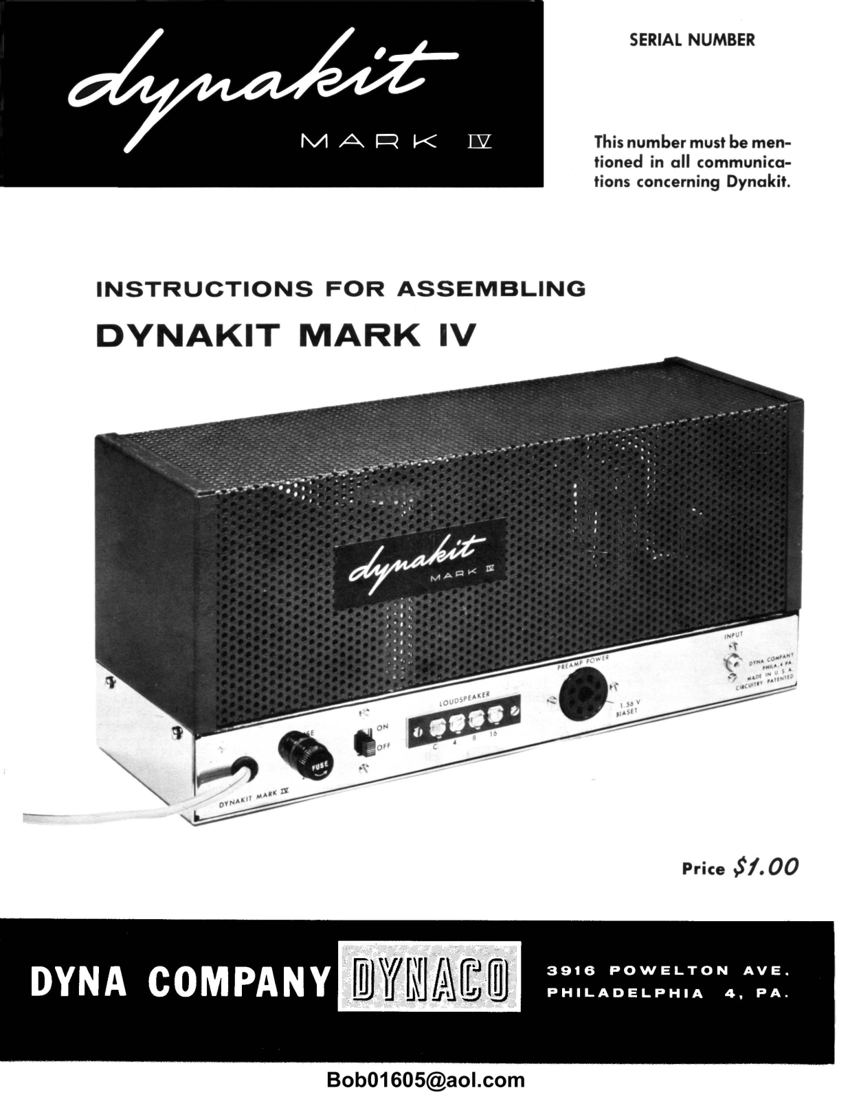 Dynaco Dynakit-Mark-IV Owners Manual