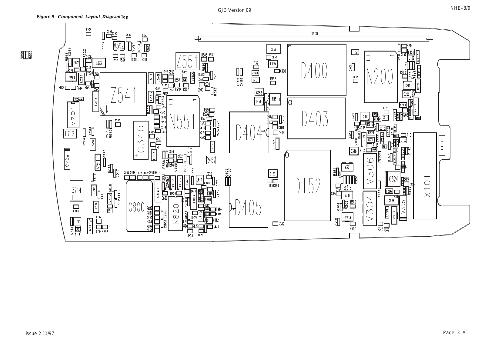 Nokia 3110 Component Layout Top GJ3V9