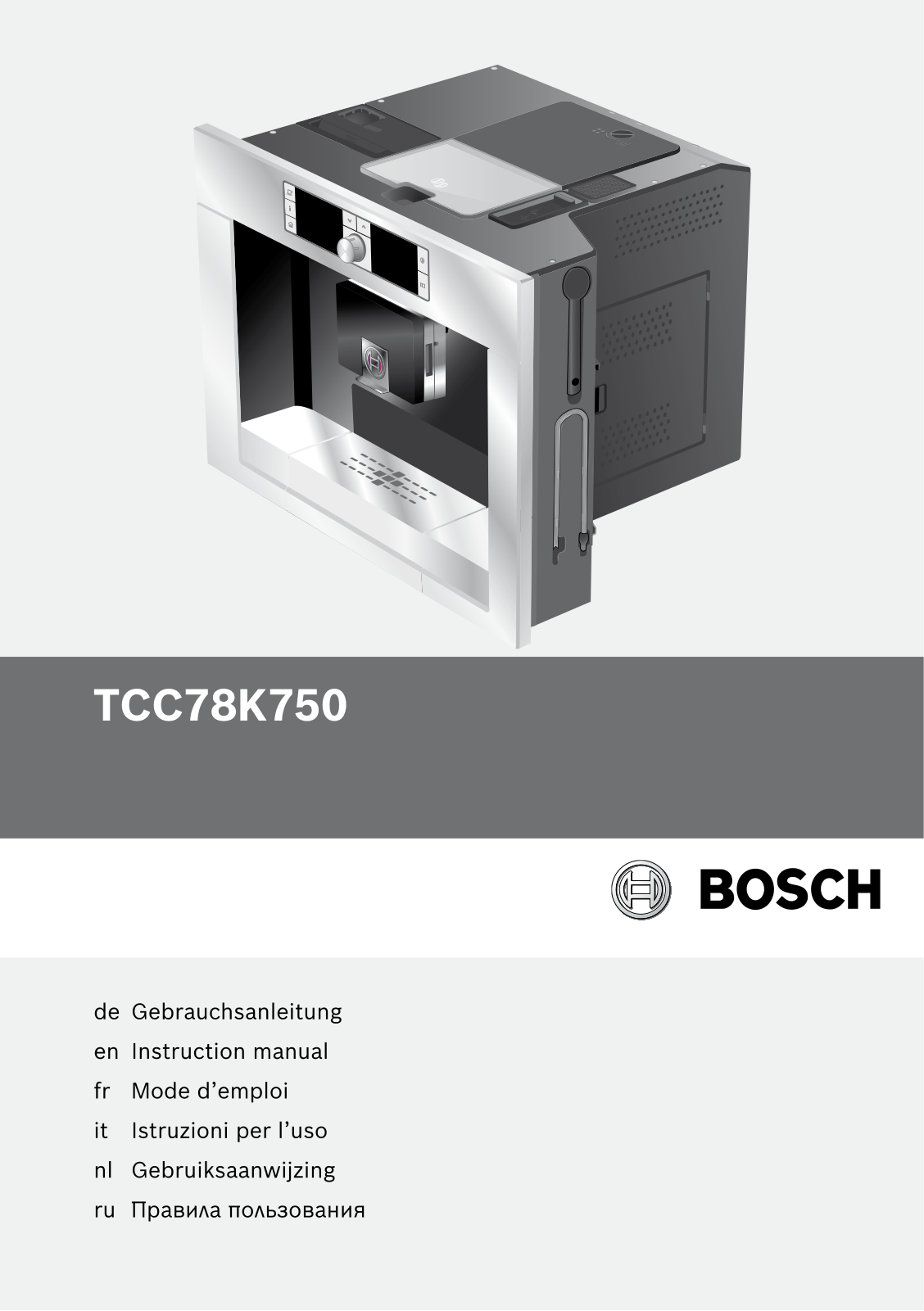 BOSCH TCC78K750, TCC78K750B, TCC78K7 User Manual