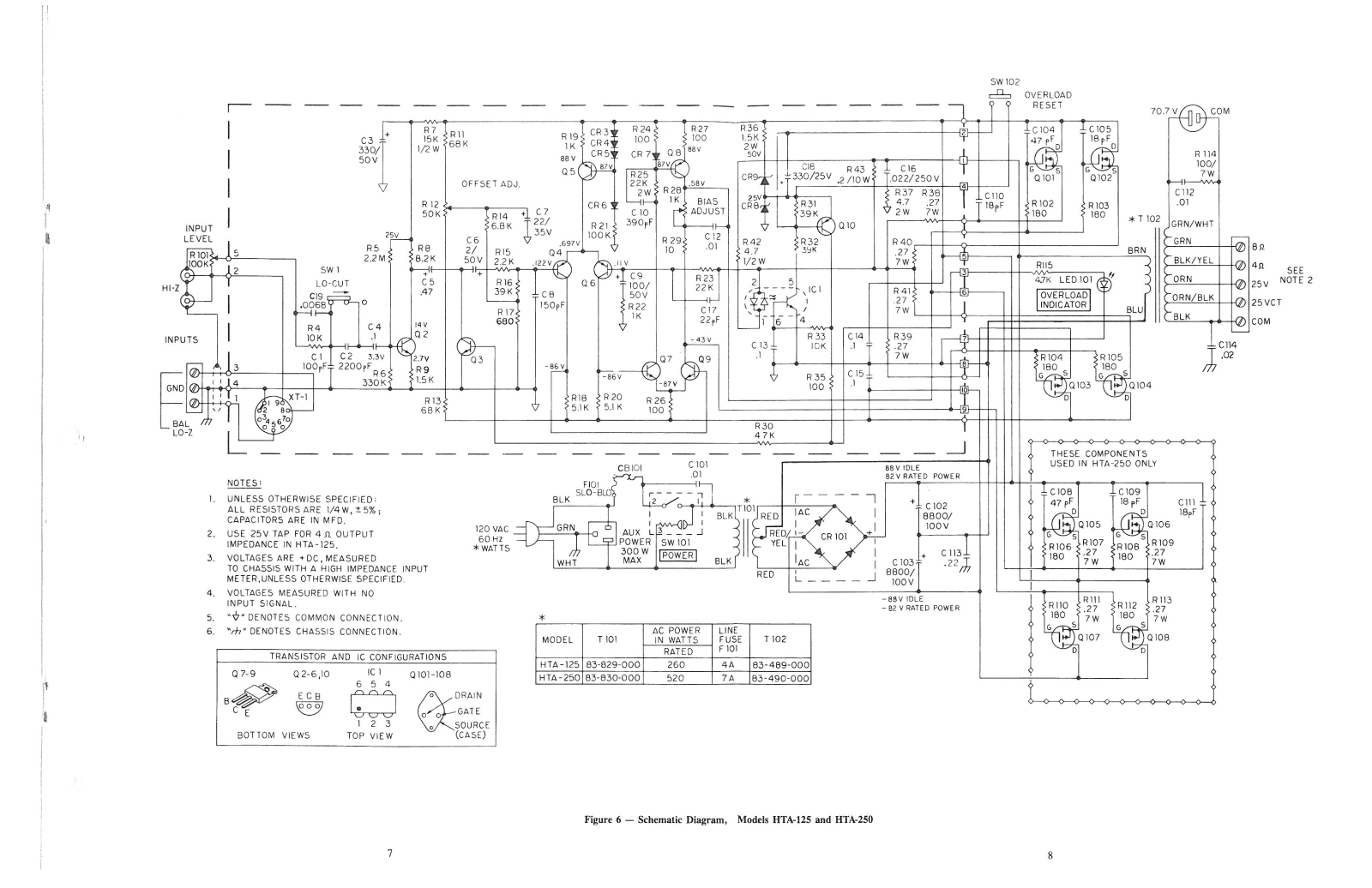 Bogen HTS-125-A, HTS-250-A Schematic