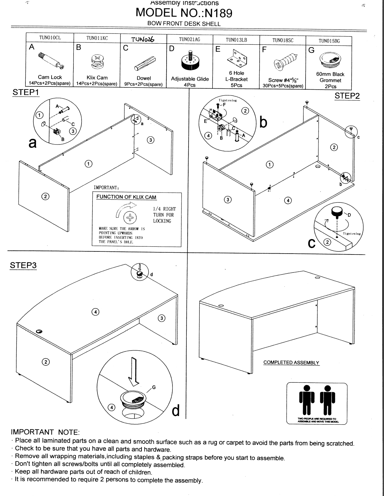 Boss N189DW Assembly Guide