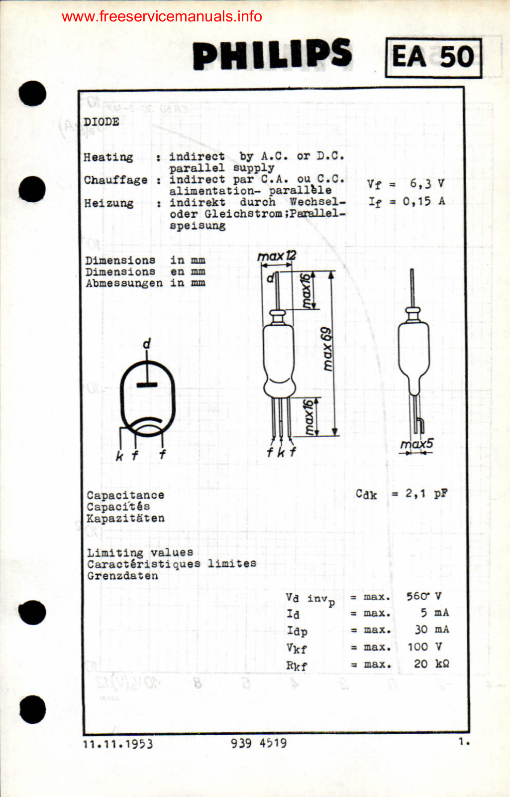 Philips ea50 DATASHEETS