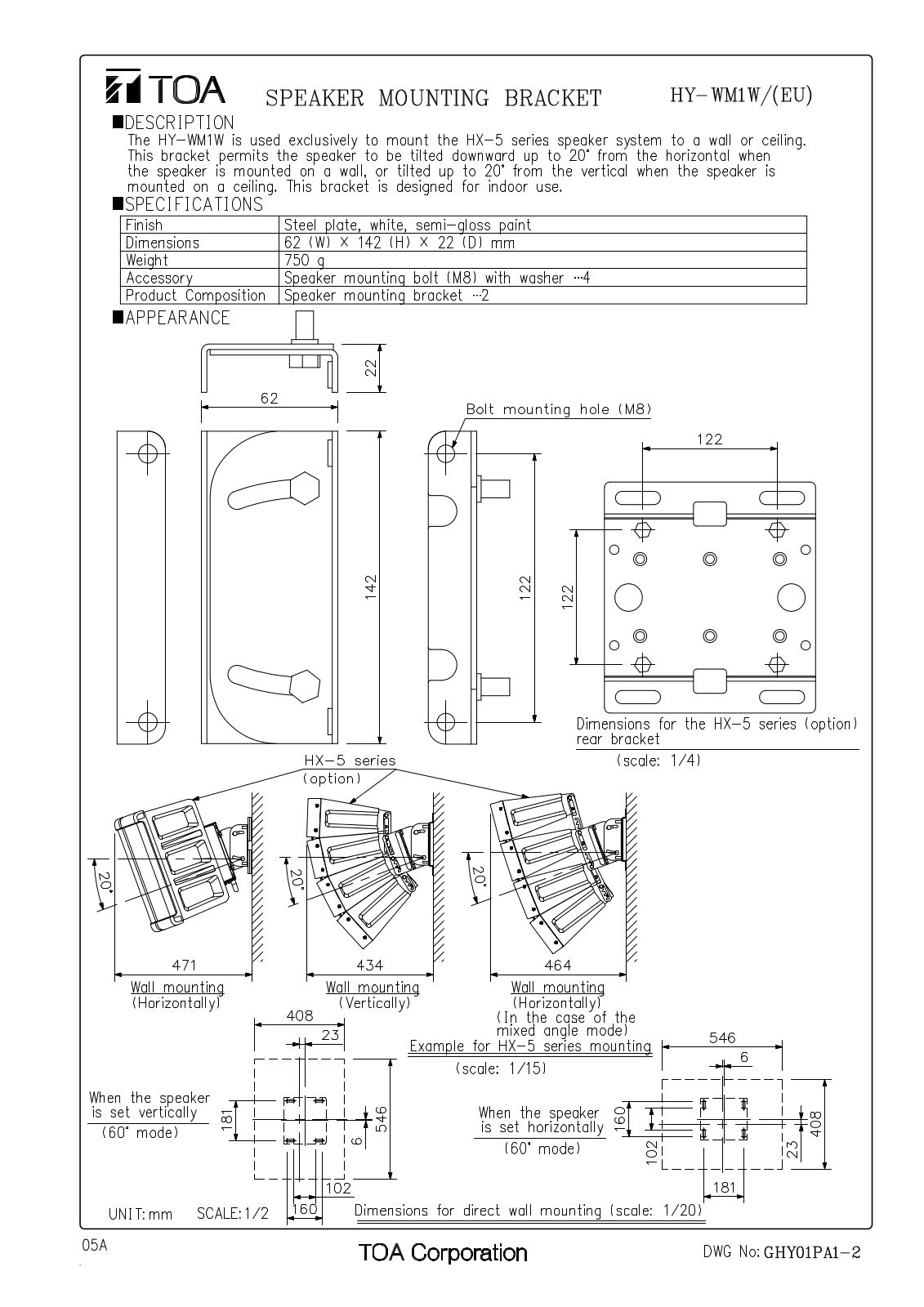 TOA HY-WM1W User Manual