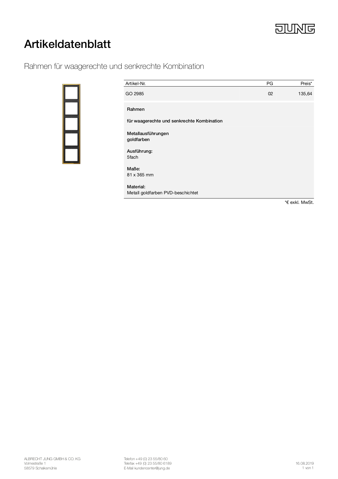 Jung GO 2985 User Manual