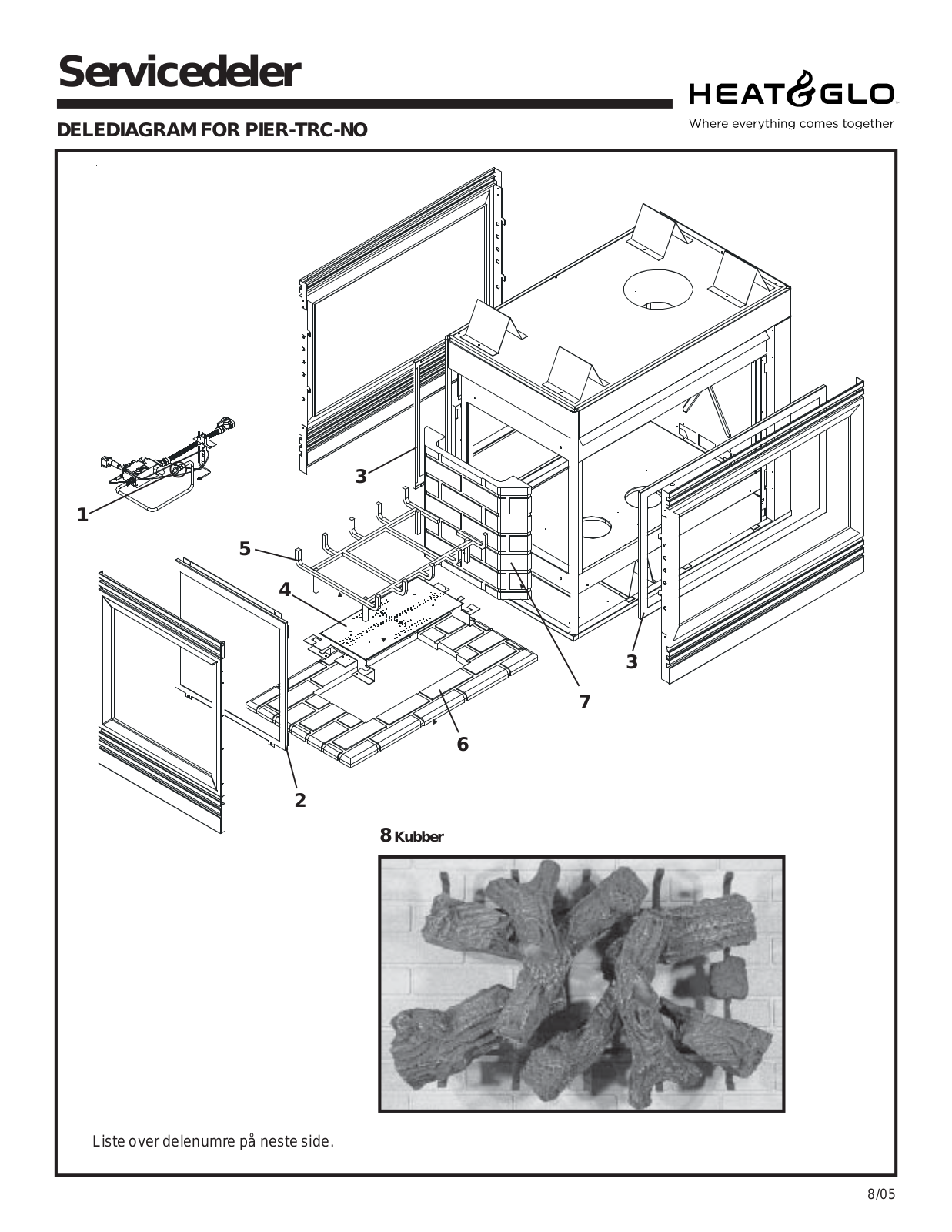 Heat & Glo PIER-TRC-NO Diagram