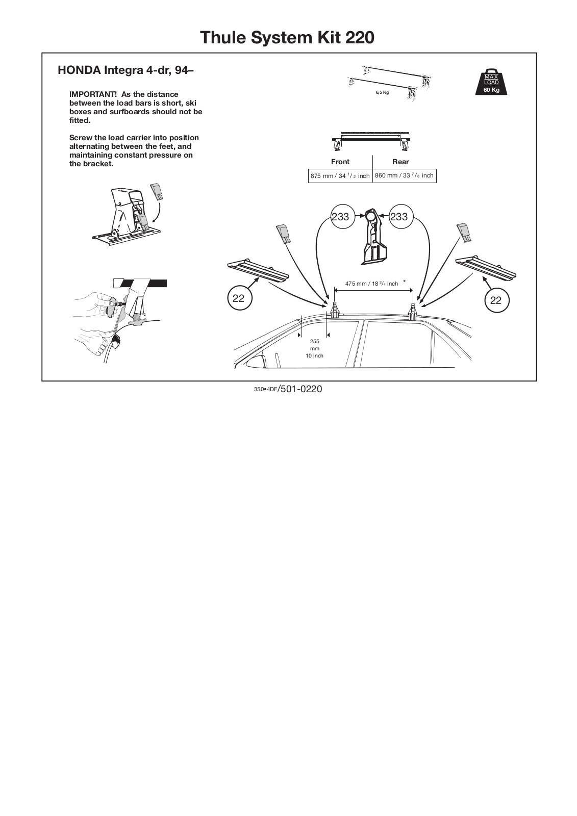 Thule 220 User Manual