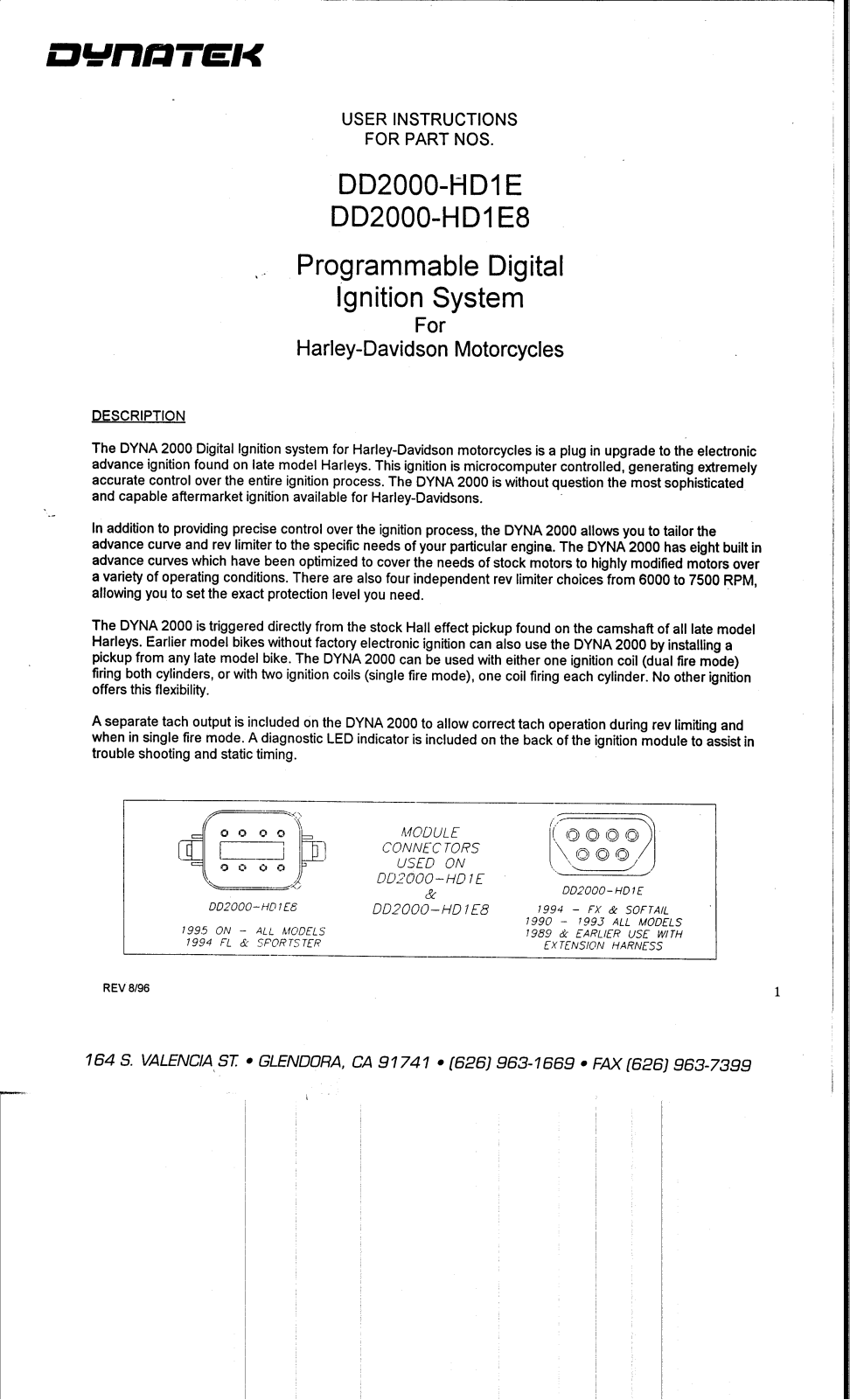 Dynatek D2K-HD1E User Manual