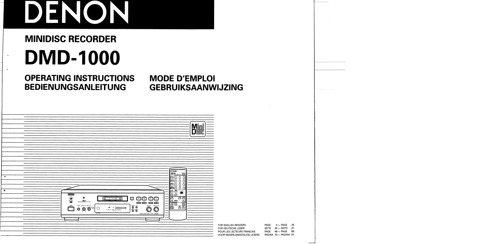 Denon DMD-1000 OPERATING INSTRUCTIONS