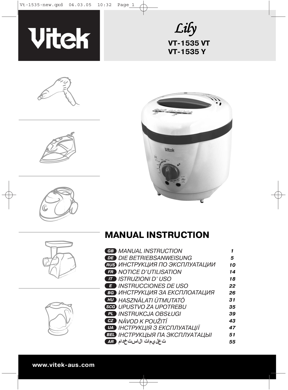 Vitek VT-1535 User manual