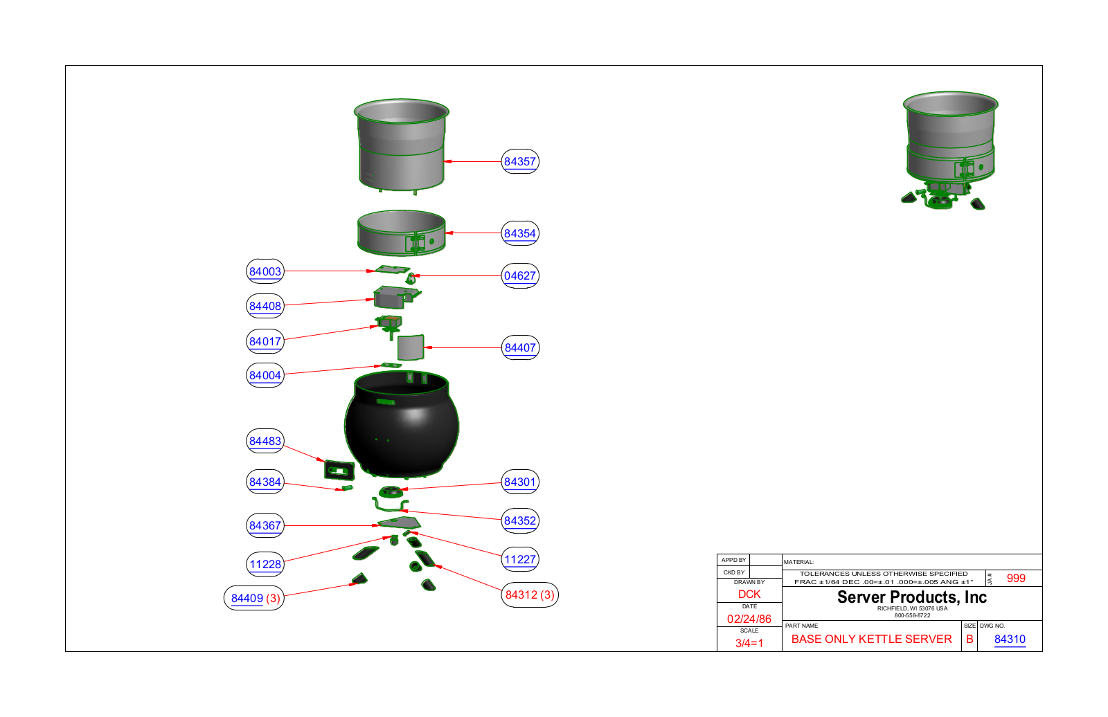 Server 84310 Parts Manual